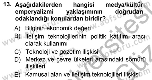 İnternet Yayıncılığı Dersi Ara Sınavı Deneme Sınav Soruları 13. Soru