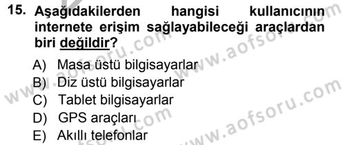 İnternet Yayıncılığı Dersi Ara Sınavı Deneme Sınav Soruları 15. Soru