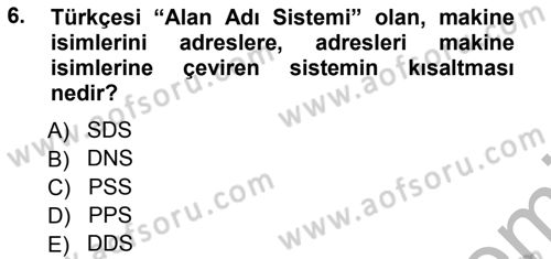 İnternet Yayıncılığı Dersi Ara Sınavı Deneme Sınav Soruları 6. Soru