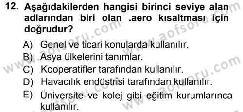 İnternet Yayıncılığı Dersi 2012 - 2013 Yılı (Final) Dönem Sonu Sınav Soruları 12. Soru