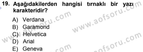 İnternet Yayıncılığı Dersi 2012 - 2013 Yılı (Final) Dönem Sonu Sınav Soruları 19. Soru