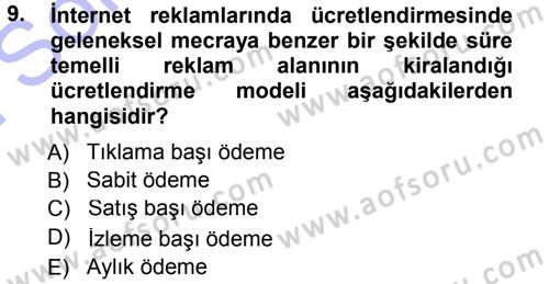 İnternet Yayıncılığı Dersi 2012 - 2013 Yılı (Final) Dönem Sonu Sınav Soruları 9. Soru