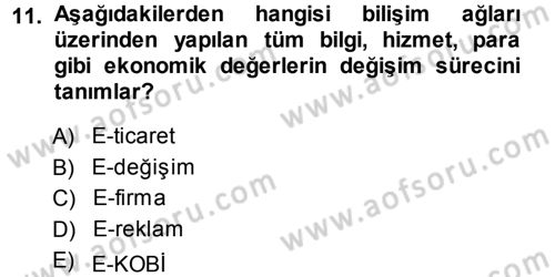 İnternet Yayıncılığı Dersi Ara Sınavı Deneme Sınav Soruları 11. Soru