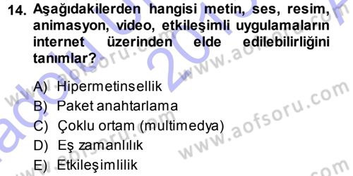 İnternet Yayıncılığı Dersi Ara Sınavı Deneme Sınav Soruları 14. Soru