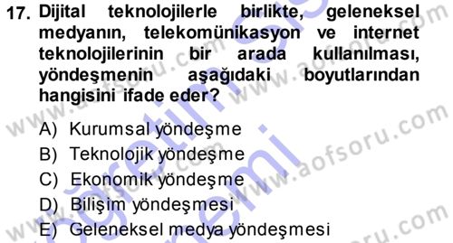 İnternet Yayıncılığı Dersi Ara Sınavı Deneme Sınav Soruları 17. Soru
