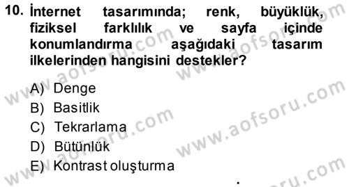 İnternet Yayıncılığı Dersi 2013 - 2014 Yılı (Final) Dönem Sonu Sınav Soruları 10. Soru