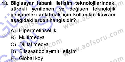 İnternet Yayıncılığı Dersi 2013 - 2014 Yılı (Final) Dönem Sonu Sınav Soruları 18. Soru