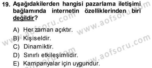 İnternet Yayıncılığı Dersi 2013 - 2014 Yılı (Final) Dönem Sonu Sınav Soruları 19. Soru