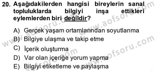 İnternet Yayıncılığı Dersi 2013 - 2014 Yılı (Final) Dönem Sonu Sınav Soruları 20. Soru