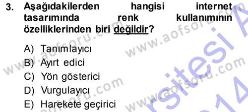 İnternet Yayıncılığı Dersi 2013 - 2014 Yılı (Final) Dönem Sonu Sınav Soruları 3. Soru