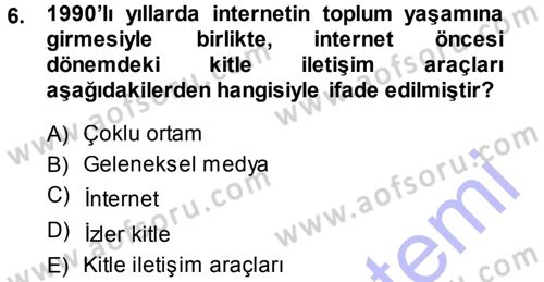 İnternet Yayıncılığı Dersi 2013 - 2014 Yılı (Final) Dönem Sonu Sınav Soruları 6. Soru
