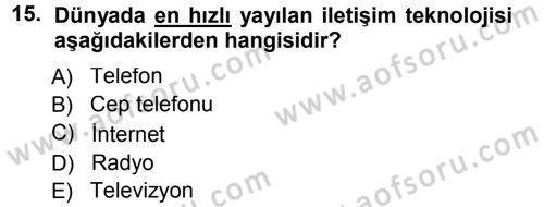 İnternet Yayıncılığı Dersi 2013 - 2014 Yılı Tek Ders Sınav Soruları 15. Soru