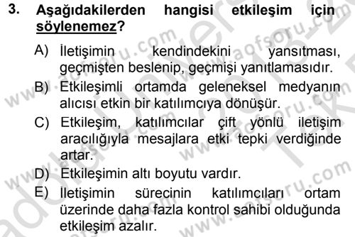 İnternet Yayıncılığı Dersi 2013 - 2014 Yılı Tek Ders Sınav Soruları 3. Soru