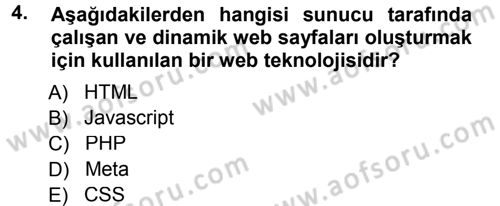 İnternet Yayıncılığı Dersi 2013 - 2014 Yılı Tek Ders Sınav Soruları 4. Soru