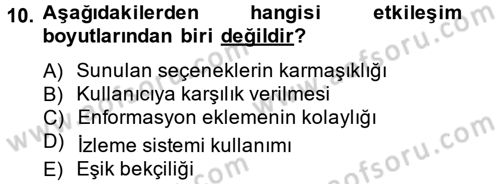 İnternet Yayıncılığı Dersi 2014 - 2015 Yılı (Vize) Ara Sınav Soruları 10. Soru