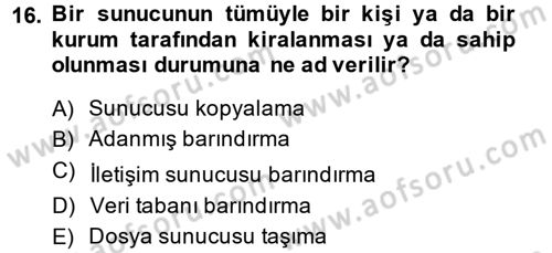 İnternet Yayıncılığı Dersi Ara Sınavı Deneme Sınav Soruları 16. Soru