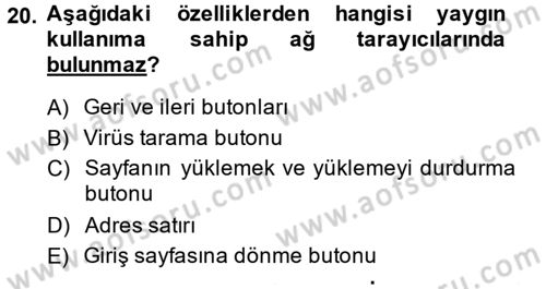 İnternet Yayıncılığı Dersi Ara Sınavı Deneme Sınav Soruları 20. Soru