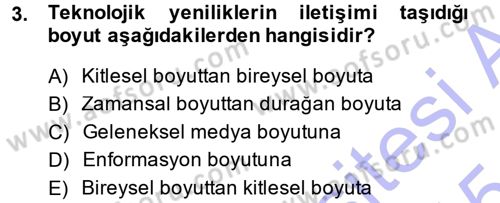 İnternet Yayıncılığı Dersi Ara Sınavı Deneme Sınav Soruları 3. Soru