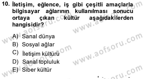 İnternet Yayıncılığı Dersi 2014 - 2015 Yılı (Final) Dönem Sonu Sınav Soruları 10. Soru