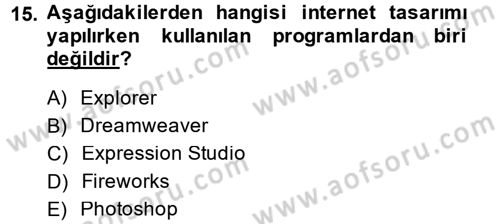 İnternet Yayıncılığı Dersi 2014 - 2015 Yılı (Final) Dönem Sonu Sınav Soruları 15. Soru