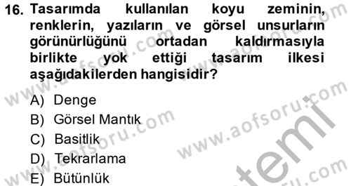 İnternet Yayıncılığı Dersi 2014 - 2015 Yılı (Final) Dönem Sonu Sınav Soruları 16. Soru
