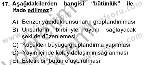İnternet Yayıncılığı Dersi 2014 - 2015 Yılı (Final) Dönem Sonu Sınav Soruları 17. Soru