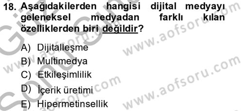 İnternet Yayıncılığı Dersi 2014 - 2015 Yılı (Final) Dönem Sonu Sınav Soruları 18. Soru