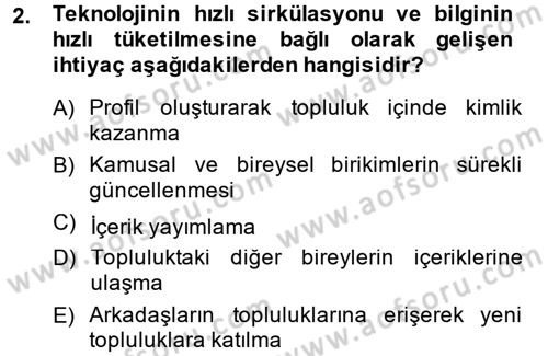 İnternet Yayıncılığı Dersi 2014 - 2015 Yılı (Final) Dönem Sonu Sınav Soruları 2. Soru