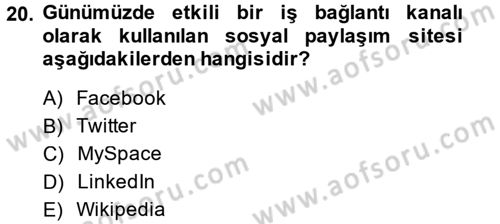 İnternet Yayıncılığı Dersi 2014 - 2015 Yılı (Final) Dönem Sonu Sınav Soruları 20. Soru
