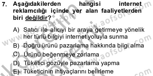 İnternet Yayıncılığı Dersi 2014 - 2015 Yılı (Final) Dönem Sonu Sınav Soruları 7. Soru
