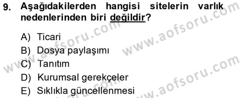 İnternet Yayıncılığı Dersi 2014 - 2015 Yılı (Final) Dönem Sonu Sınav Soruları 9. Soru