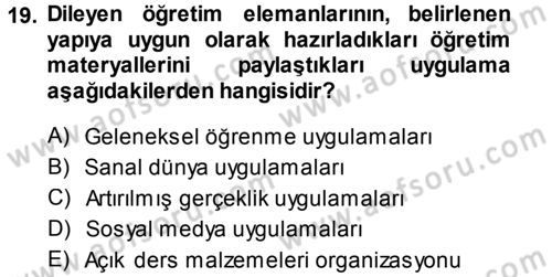 İnternet Yayıncılığı Dersi 2014 - 2015 Yılı Tek Ders Sınav Soruları 19. Soru