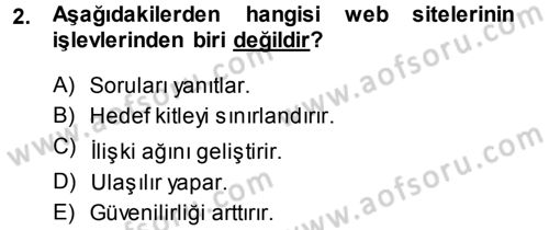 İnternet Yayıncılığı Dersi 2014 - 2015 Yılı Tek Ders Sınav Soruları 2. Soru