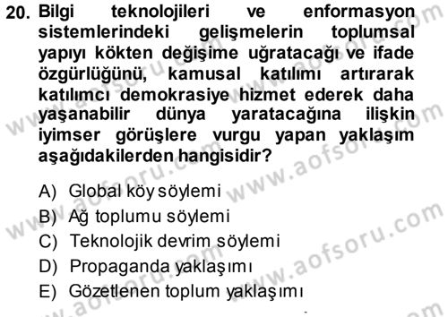 İnternet Yayıncılığı Dersi 2014 - 2015 Yılı Tek Ders Sınav Soruları 20. Soru