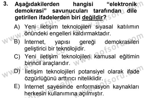 İnternet Yayıncılığı Dersi 2014 - 2015 Yılı Tek Ders Sınav Soruları 3. Soru