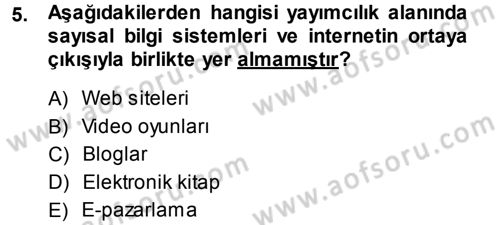 İnternet Yayıncılığı Dersi 2014 - 2015 Yılı Tek Ders Sınav Soruları 5. Soru