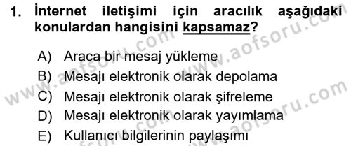 İnternet Yayıncılığı Dersi Ara Sınavı Deneme Sınav Soruları 1. Soru