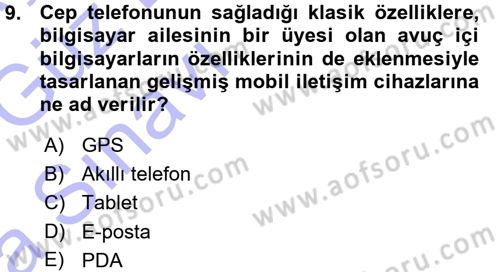 İnternet Yayıncılığı Dersi Ara Sınavı Deneme Sınav Soruları 9. Soru