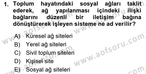 İnternet Yayıncılığı Dersi 2015 - 2016 Yılı (Final) Dönem Sonu Sınav Soruları 1. Soru