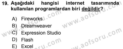 İnternet Yayıncılığı Dersi 2015 - 2016 Yılı (Final) Dönem Sonu Sınav Soruları 19. Soru