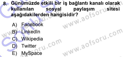 İnternet Yayıncılığı Dersi 2015 - 2016 Yılı (Final) Dönem Sonu Sınav Soruları 8. Soru