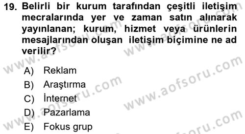 İnternet Yayıncılığı Dersi 2016 - 2017 Yılı 3 Ders Sınav Soruları 19. Soru