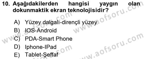 İnternet Yayıncılığı Dersi Ara Sınavı Deneme Sınav Soruları 10. Soru