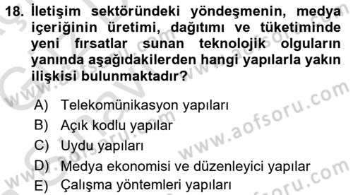 İnternet Yayıncılığı Dersi Ara Sınavı Deneme Sınav Soruları 18. Soru