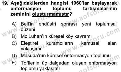 İnternet Yayıncılığı Dersi Ara Sınavı Deneme Sınav Soruları 19. Soru