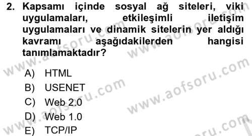 İnternet Yayıncılığı Dersi 2016 - 2017 Yılı (Vize) Ara Sınav Soruları 2. Soru