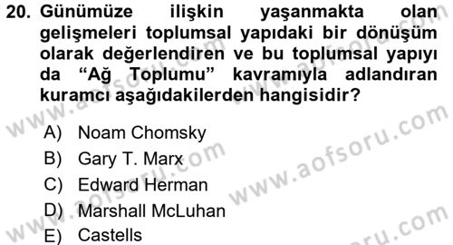 İnternet Yayıncılığı Dersi Ara Sınavı Deneme Sınav Soruları 20. Soru