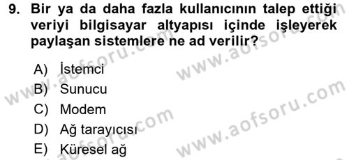 İnternet Yayıncılığı Dersi Ara Sınavı Deneme Sınav Soruları 9. Soru