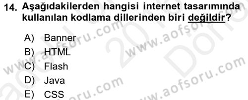 İnternet Yayıncılığı Dersi 2016 - 2017 Yılı (Final) Dönem Sonu Sınav Soruları 14. Soru