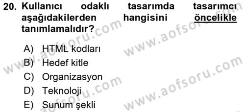 İnternet Yayıncılığı Dersi 2016 - 2017 Yılı (Final) Dönem Sonu Sınav Soruları 20. Soru
